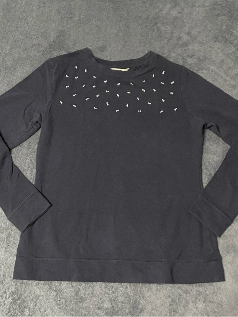 Banana Republic Casual Beaded Top Womens Small Blue Long Sleeve Holiday Classic